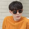 050 Acetate Oversized Horn-rimmed Sunglasses Amber