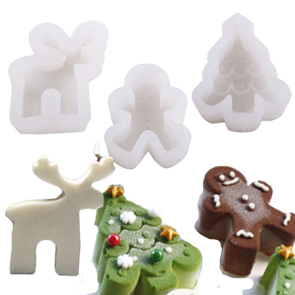 Man Christmas Tree DIY Crafts Elk Baking Mould Soap Making Tool Candle Mold Christmas Decor