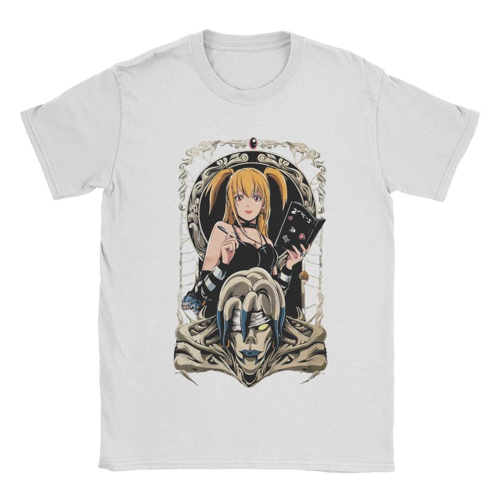 Men T-Shirt Misa Amane DN Anime Vintage 100% Cotton Tee Shirt Short Sleeve T Shirt Crew Neck Clothing Printed
