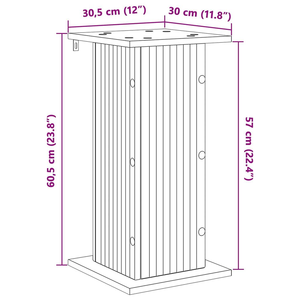 Plant Stand Glossy White 30.5 x 30 x 60.5 cm