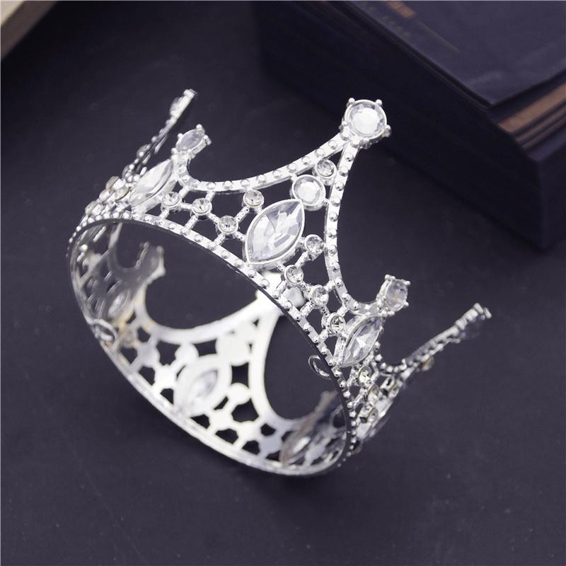 Birthday Crown Cake Decoration Small Circle 8cm Children Diadem Bridal Wedding Hair Jewelry Tiaras Head Ornaments