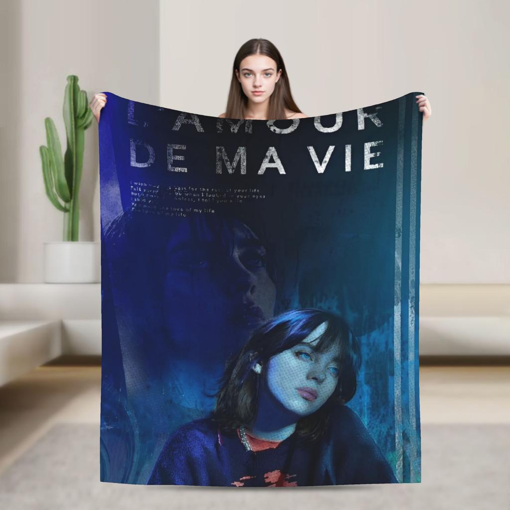 2025 Hit Me Hard And Soft Warm Soft Blanket Singer E-eilishes Tour Picnic Plush Throw Blanket Bed Flannel Bedspread Sofa Bed