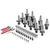 CAT40 Collet Holder ER 16/32 Collet Set, 35 PCs, SLN FMB ER16/32 APU Tool Holders Spring Steel Collet Chucks with 10 Pull Studs and 3 Wrenches, for