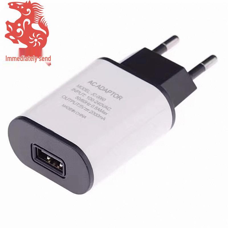

5V 2A Single Port USB Charger with EU Plug for Fast Charging 2100mA Charging Device чорний