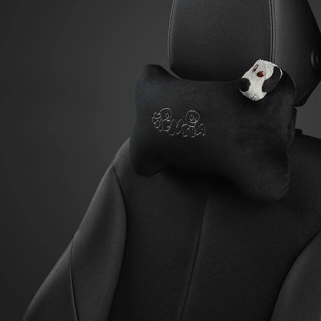 Universal Plush Car Neck Pillow Headrest Relief Neck Pressure Head Masssge Washable Cute Headrest Car Interior Supplies