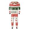 Parent Child Outfit - Christmas Print Family Matching Hooded Long Sleeved Zippered Jumpsuit Set