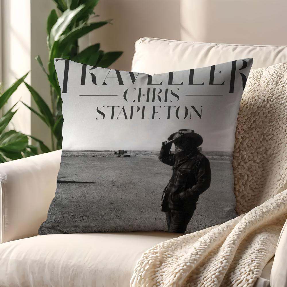 Guitarist C-Chris S-Stapleton Pillow Case Home Sofa Living Room Office Shop Cover Printing Comfort Decoration Nordic Simplicity