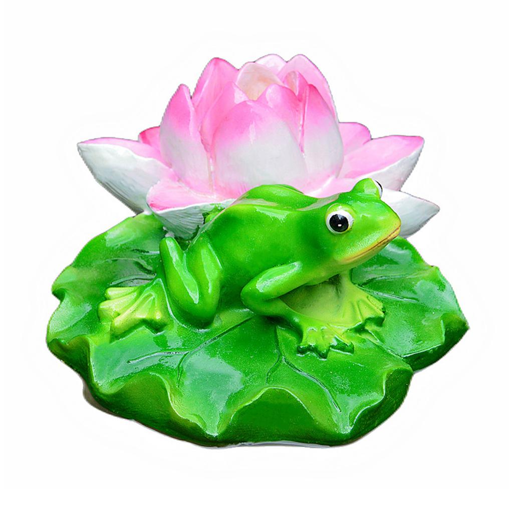 Yousheng Floating Frog Statue Resin Cartoon Relaxing Frog Ornament Pond Floating Frog Figurine for Aquarium Garden Pool Water Feature Decor