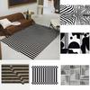 Svart Hvitt Rutet Teppe for Stue Sofa Salongbord Stort Områdeteppe Sklisikkert Soverom Dekorasjon Smussbestandig Gulv M