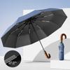 Windproof UV Protection Casual Folding UPF50+automatic Umbrella Handle Curved Handle Design, Stylish Design Compact Sun and Rain