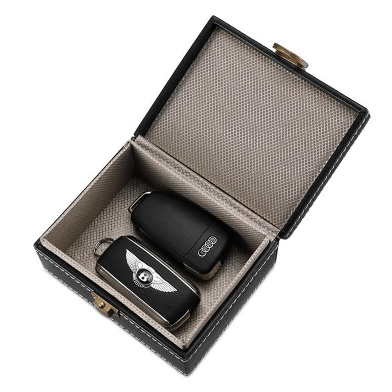 PU Kůže Antiradiační Stínicí Krabička na Signál & RFID Kryt na Faradayovu Klec na Klíče od Auta