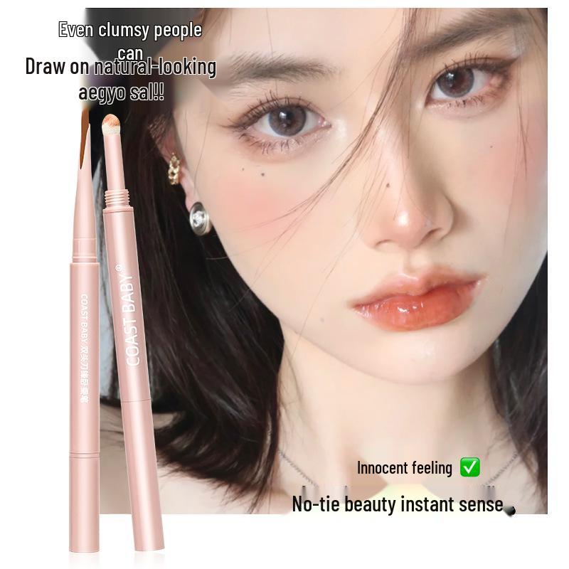 COAST BABY Crescent Dual-Ended Under-Eye Pen for Natural Highlight & Brightening Shadow - Unisex Student Party Use