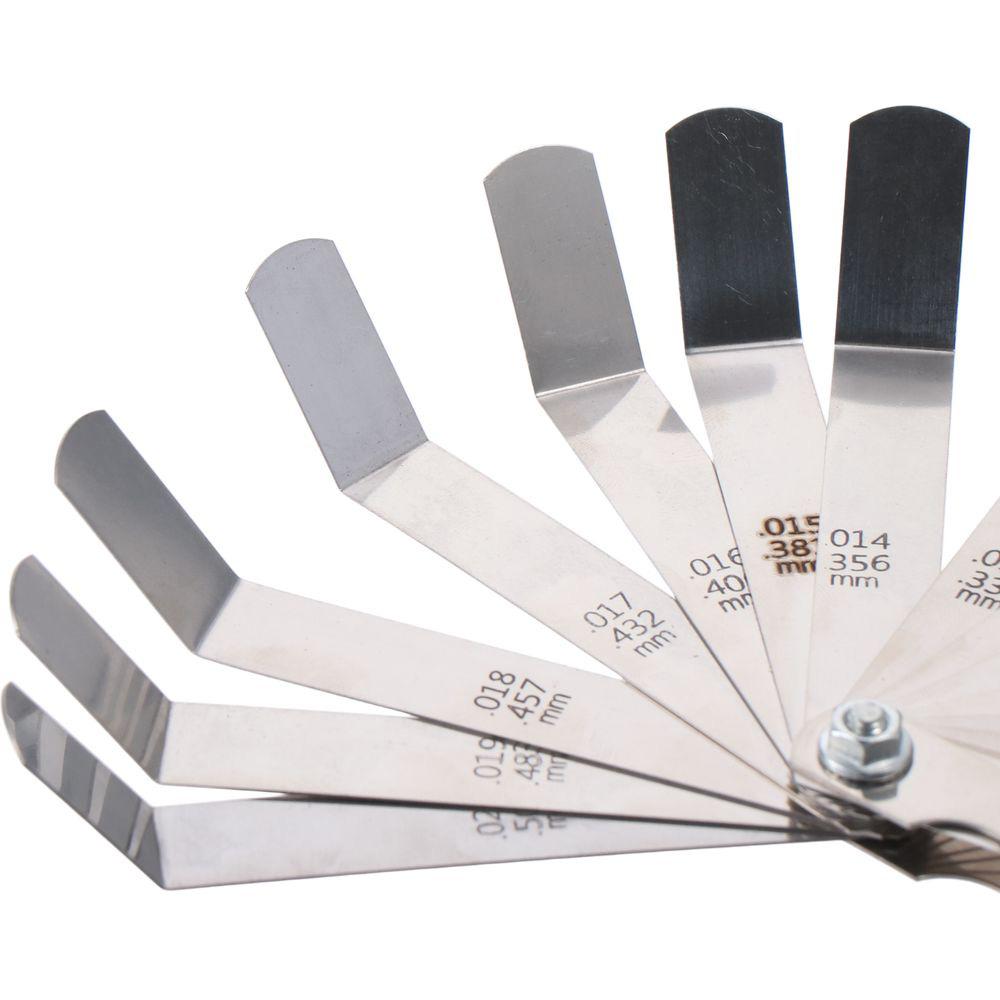 Stainless Steel 16 Blades Valve Offset Gauge Feeler Gauge 100mm Metric