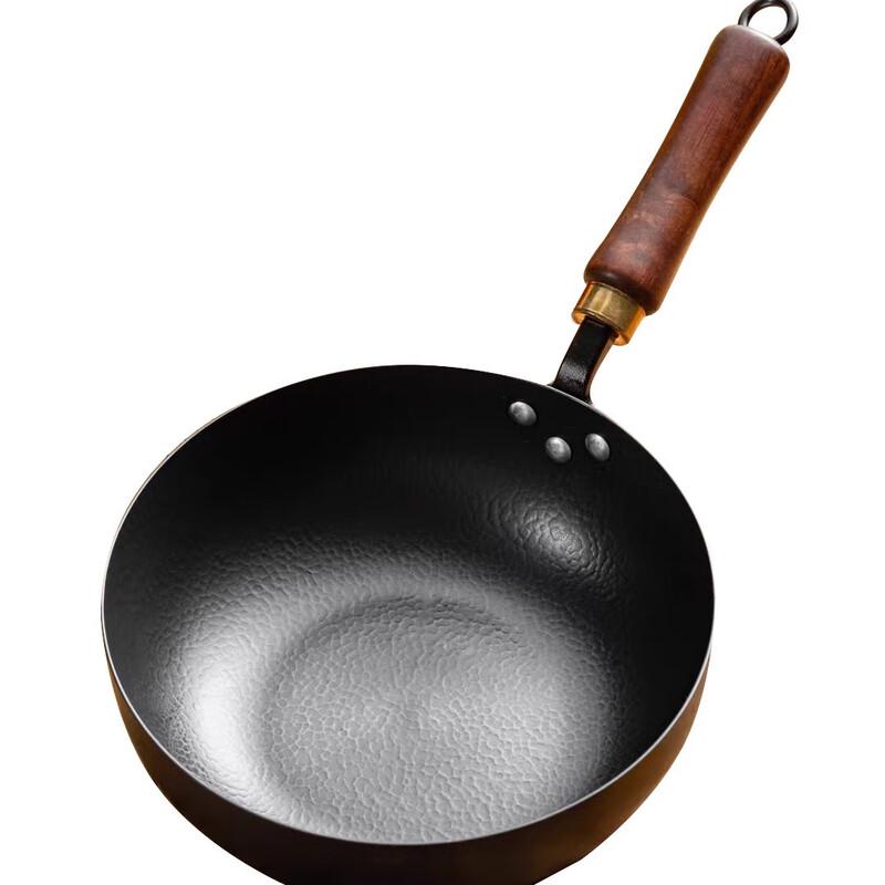 Wutuo 26cm Hammered Refined Iron Wok Set