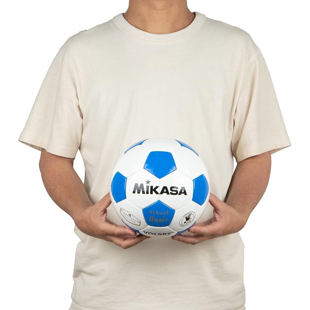 MIKASA SVC402SBC Soccer Ball Size 4 Official Japan Football Association Approved White Blue 0.8kgf/cm² Recommended Pressure