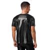 Mens Metallic Shiny Performance Top with Round Neck and Short Sleeves for Club Shows or Dance Parties