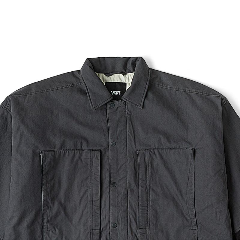 Vans Tdc Tokyo Design Collective Color Block Design Loose Fashion Long Sleeve Jacket Unisex Jacket Gray Black VN000H2J1O7