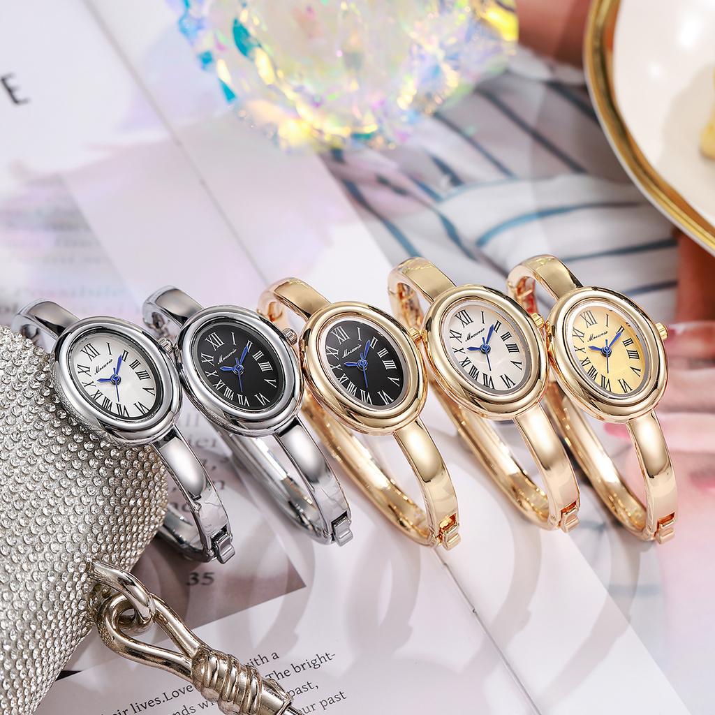 Elegant Oval Roma Dial Women Quartz Watch Fashion Bracelet Strap Ladies Wristwatch Girls Clock Gift