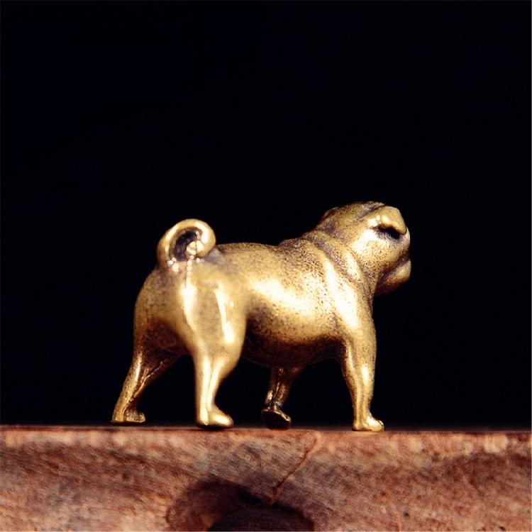 Recyclable Bronze French Rottweiler Sculpture Environmental Aware Desk Decoration Artisanal Gift for Telecommute