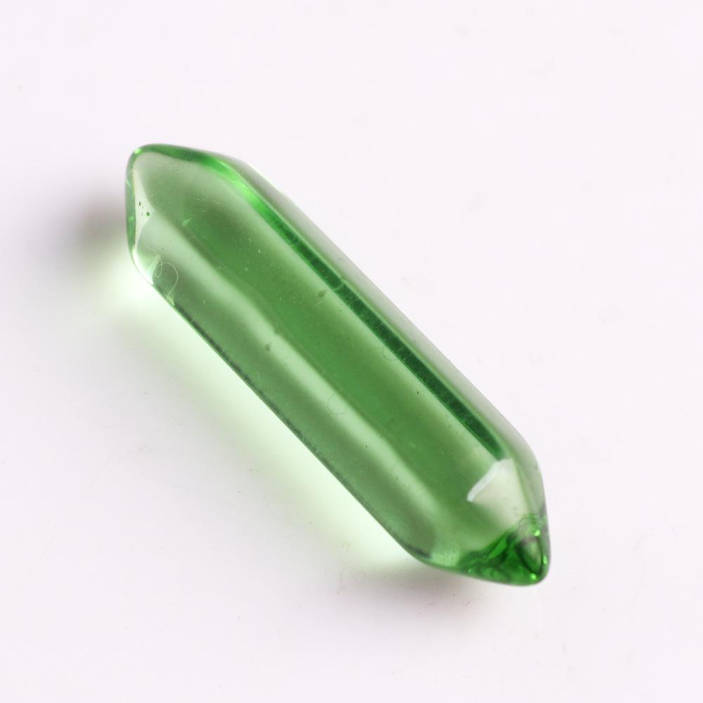 32x8mm Natural Stone Crystal Double Pointed Hexagonal Column Pendant Necklace