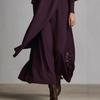 Women's European & American Embroidered Solid Color Long Sleeve Loose Autumn Dress Skirt