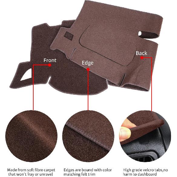 Dashboard Cover For GMC Sierra And Chevrolet Silverado- Fits 2007-2013 Models With Two Glove Boxes.  Fit Dash Mat, Won'T Break Dash Sensors(Premium