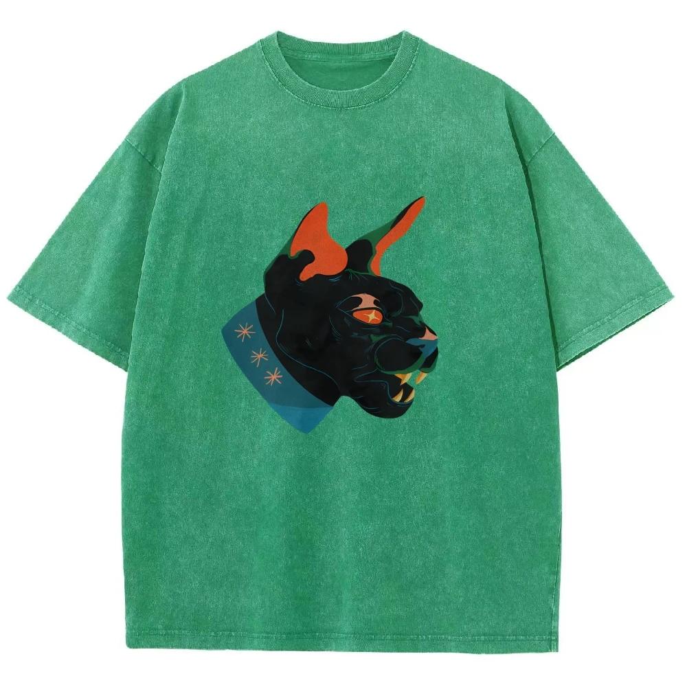 

Футболка унисекс, стиранная, футболки Cool Cat, мужские, женские, с коротким рукавом, хлопковые, оверсайз, Y2K футболка, уличная одежда 2XL