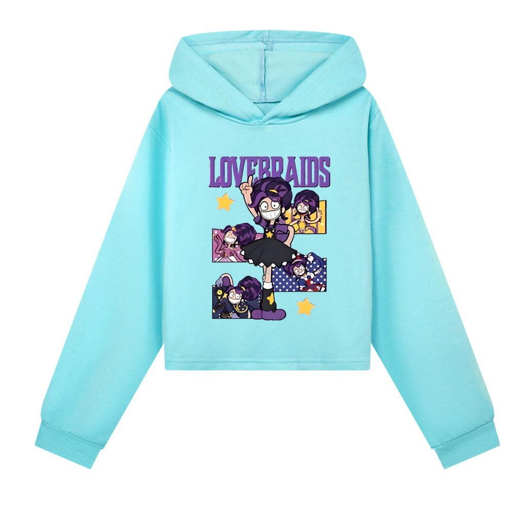 5601 Children Girls Lily Lovebraids Printed Cartoon Long Sleeves Hoodies