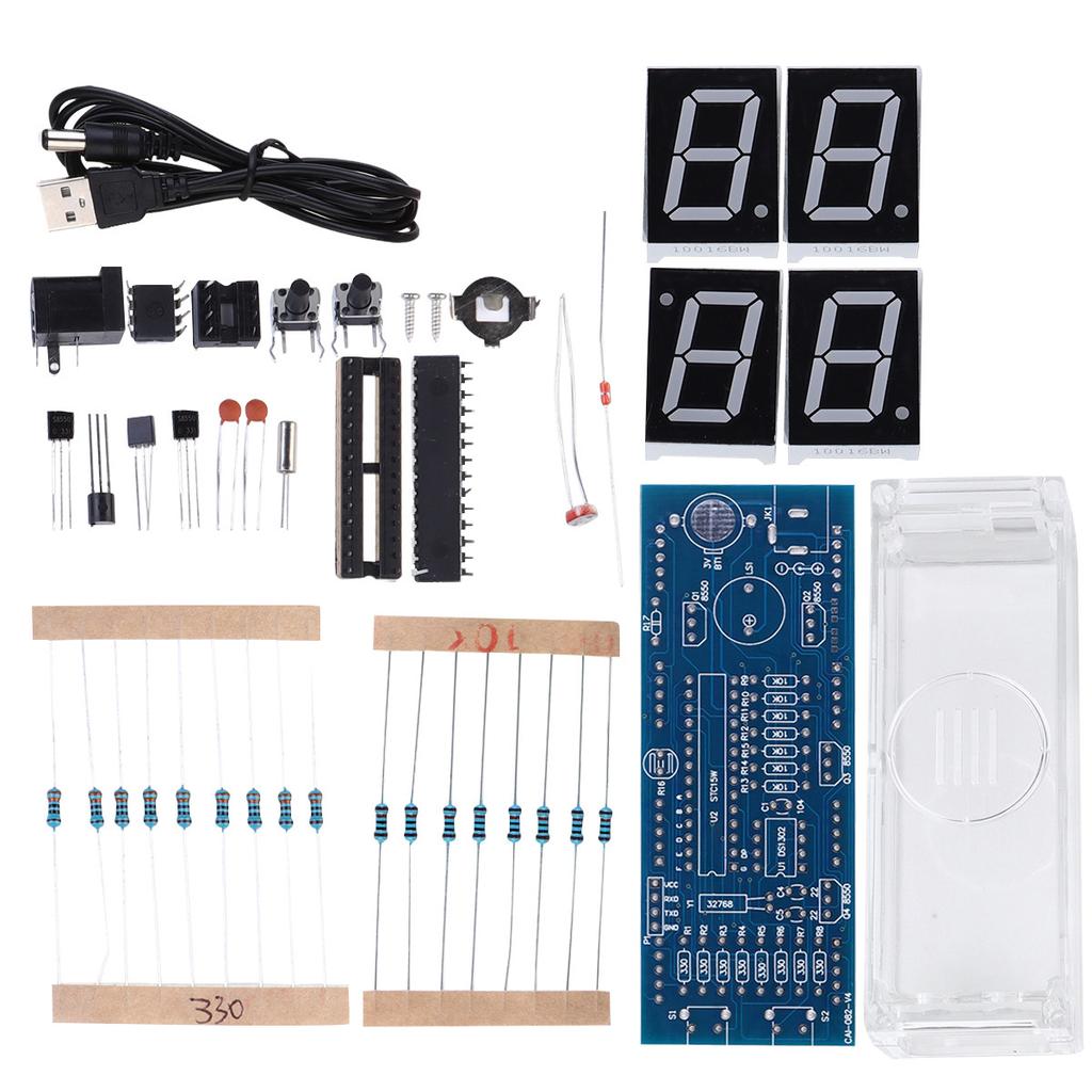 Scm Clock Kit Blue Single Chip Microcomputer Digital Clock DIY Easy Learning Long Time Use No Harmful Substances