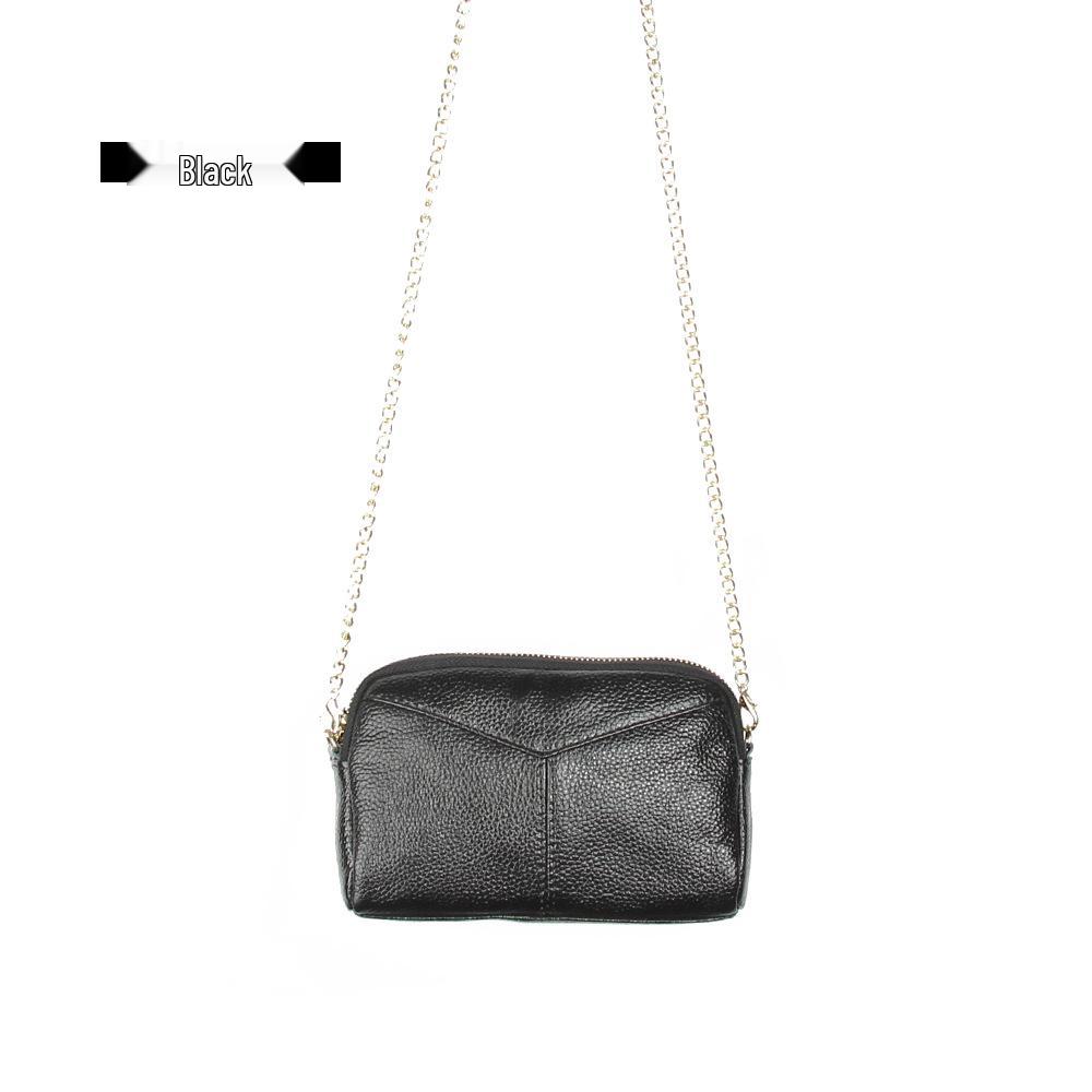 Genuine Leather Women's Korean Style Shoulder Bag - Large Capacity Crossbody with Zipper and Simple Stitching