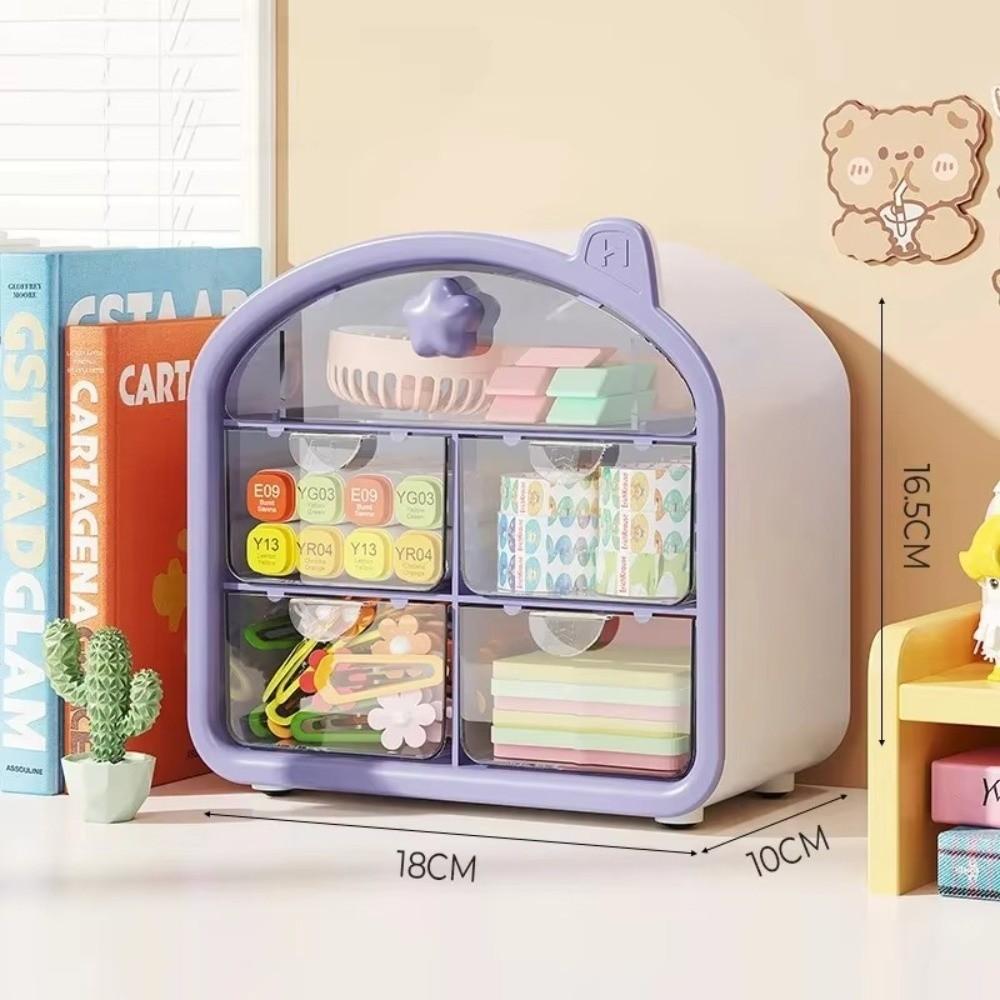

Drawer Type Stationery Organizer Dopamine Desk Pen Holder for Student Dormitory фіолетовий
