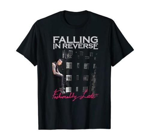 Falling In Reverse Модно Опоздал Черная Футболка Унисекс Футболка XXL