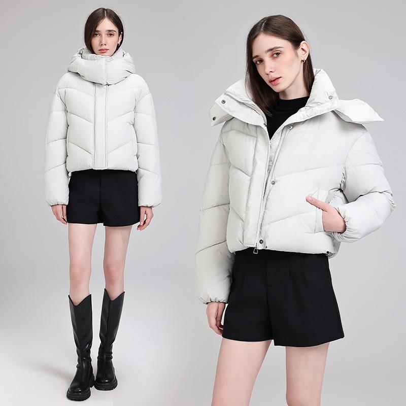 Womens Short Hooded Winter Puffer Coat Loose Fit Warm Cotton Jacket Petite Girls