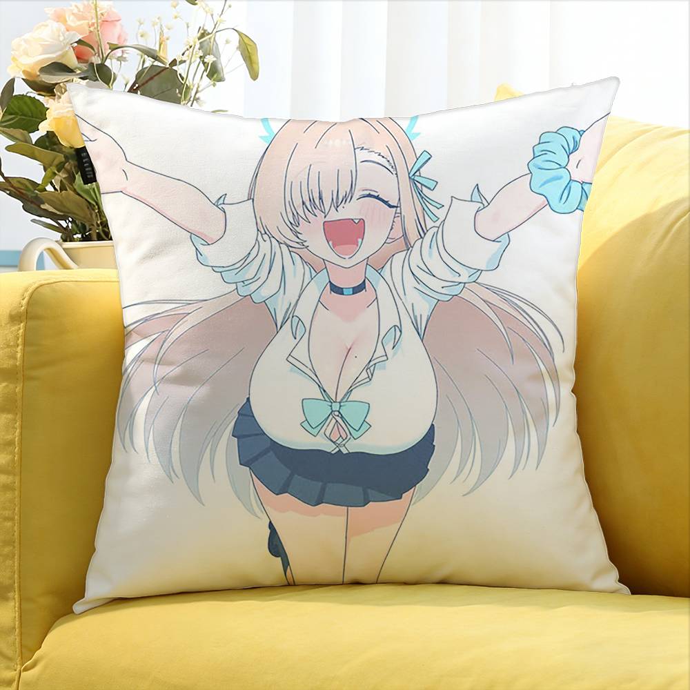 Ichinose Asuna Blue Archive   Various Sizes Square Pillow Case For Car Home Bedchamber Decor
