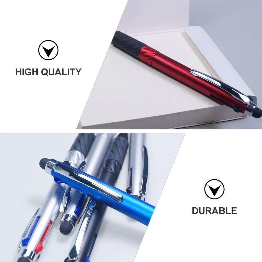 4 Pcs Stylus Pen for Multifunction Writing 3-color 0.7mm Ballpoint Pen Fashion Ink Metal Clip Conference