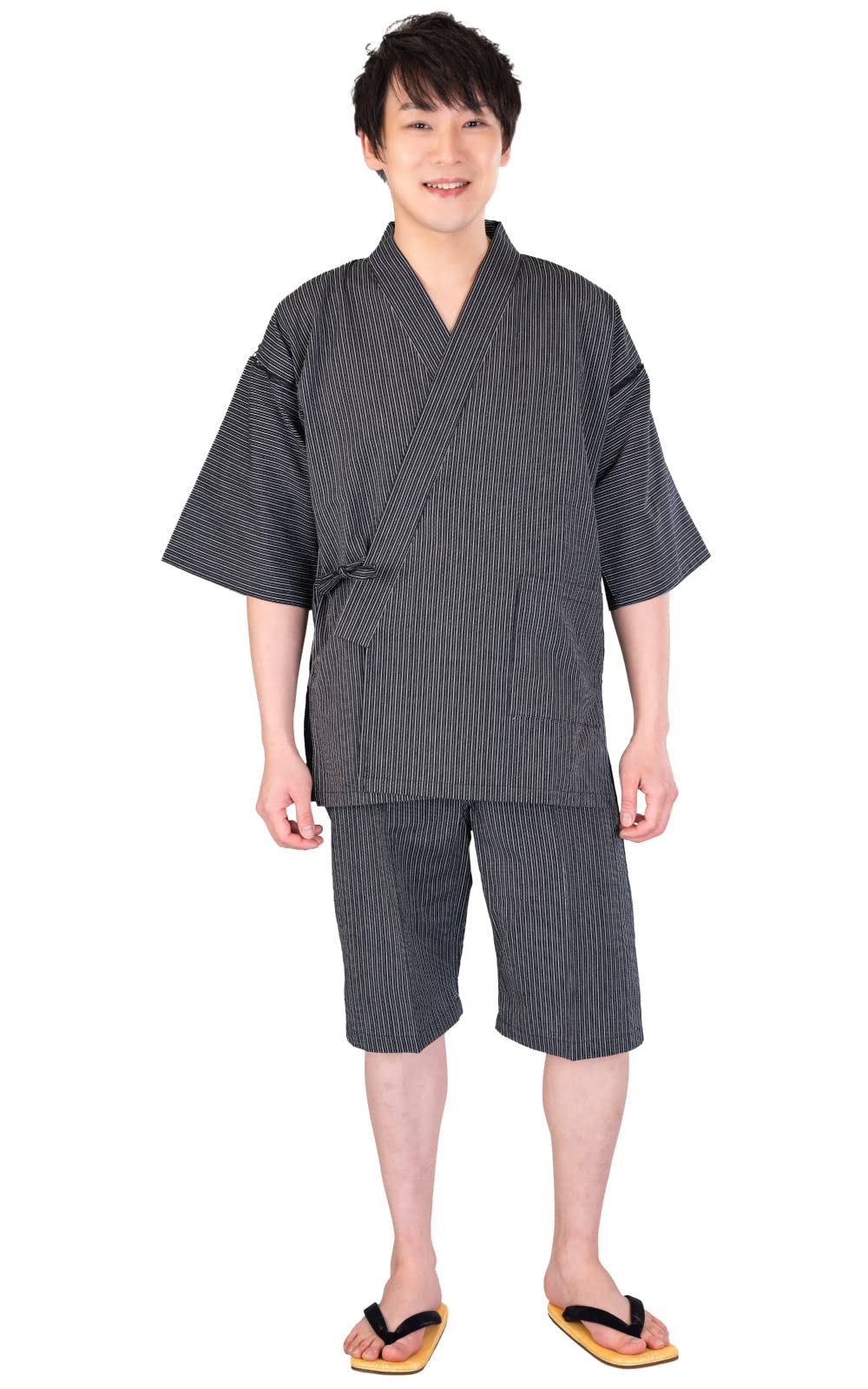 

Аиаи Сидзира Джинбей Сидзира Размер Сделано в День фейерверков Стильный комплект домашней одежды Мужской (Выкройка без рукавов) - М, Япония, 100% хлопок, Стираемый, Прохладный, чёрный