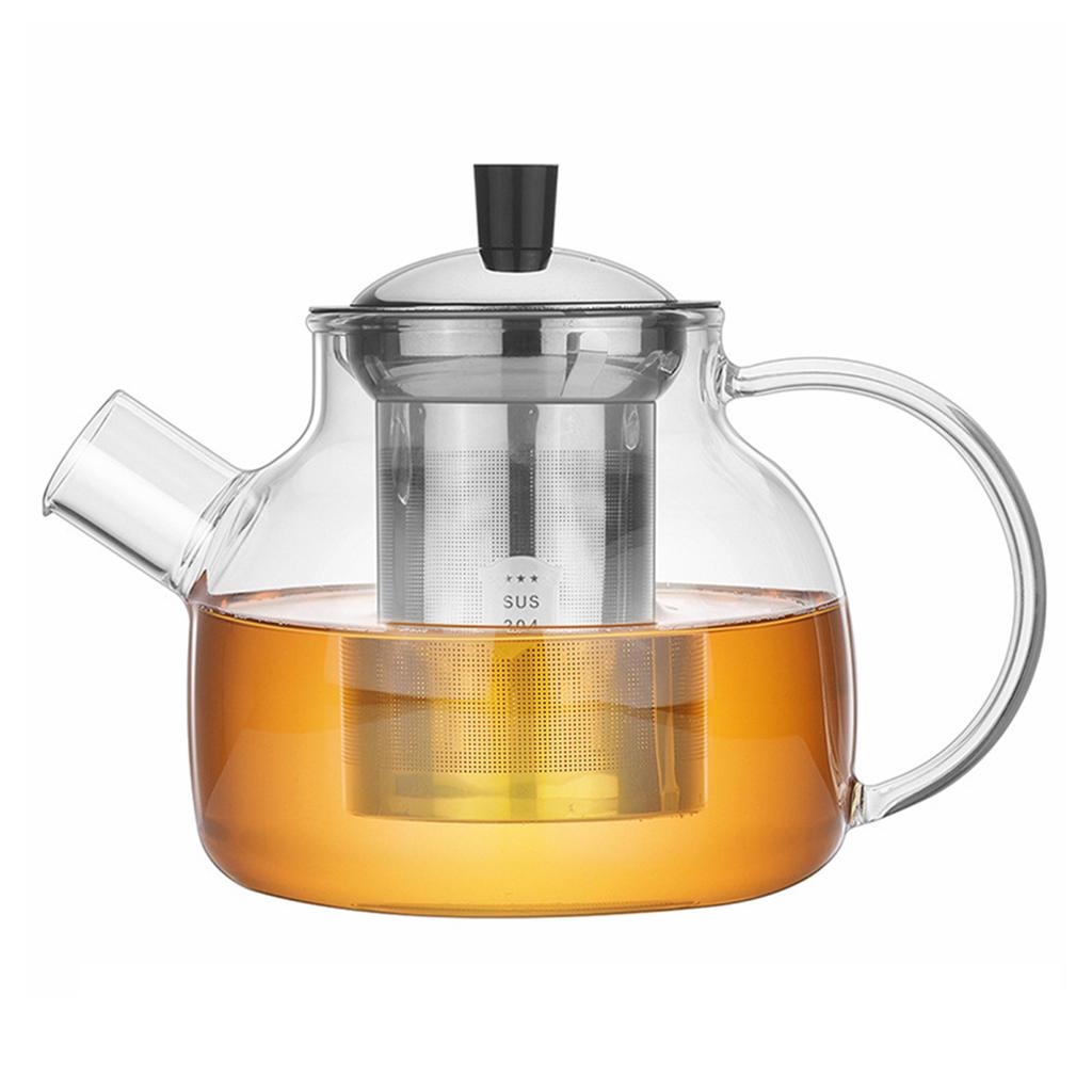 Transparent Glass Teapot Clear Kettle Heat Resistant Tea Infuser With Stainless Steel Infuser Household Teaware 800ml/1500ml