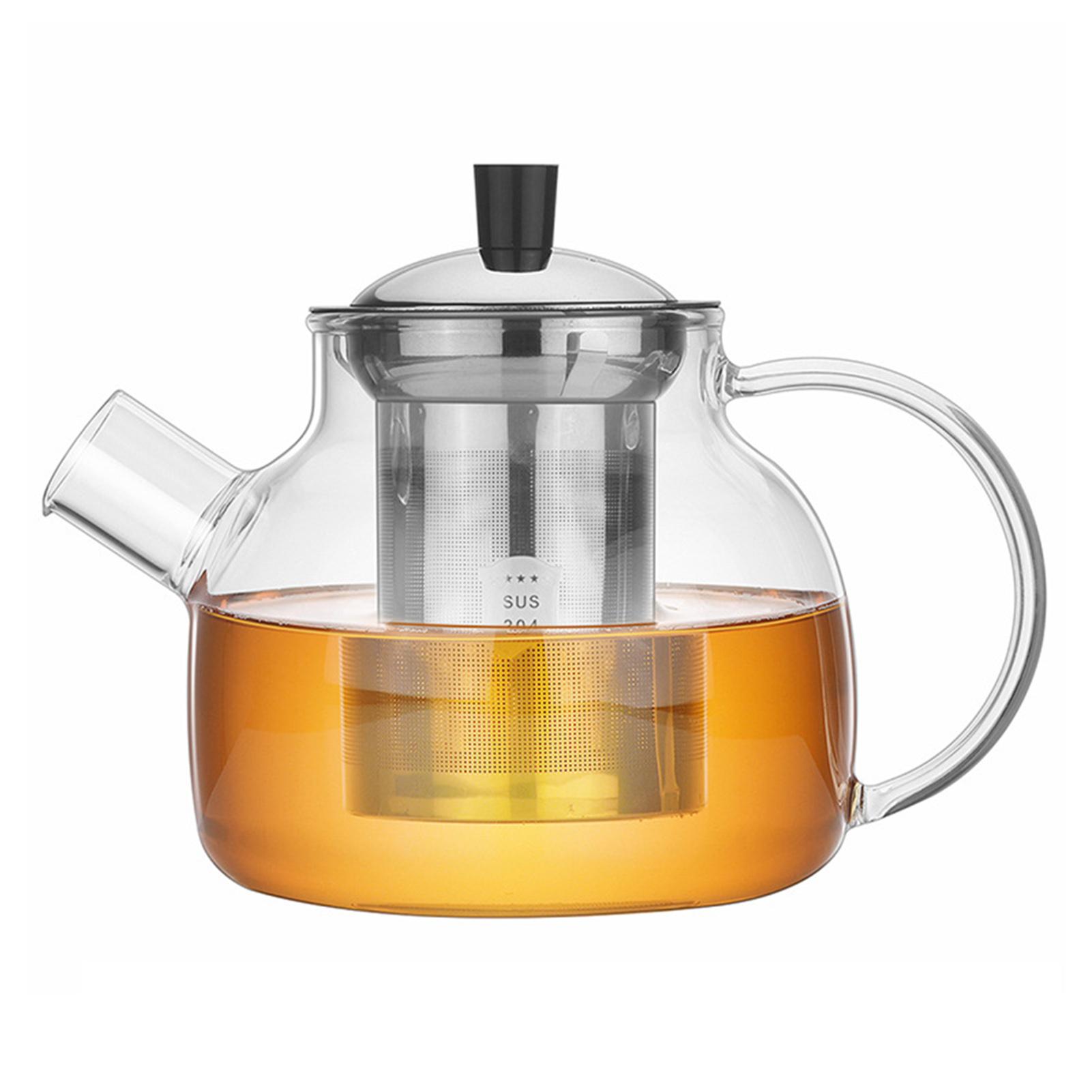 

Прозрачный стеклянный чайник, термостойкий чайник, с ситечком из нержавеющей стали, бытовая чайная утварь 800 мл/1500 мл