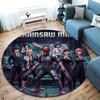 Chainsaw Man Round Area Rug Carpet Rug For Living Room Bedroom Sofa Playroom Decor Nonslip Floor Mat