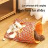 Cat Tunnel Self-Play Crinkle Bag with Teaser Wand and Bite-Resistant Mouse - Boredom Relief Toy for Kittens
