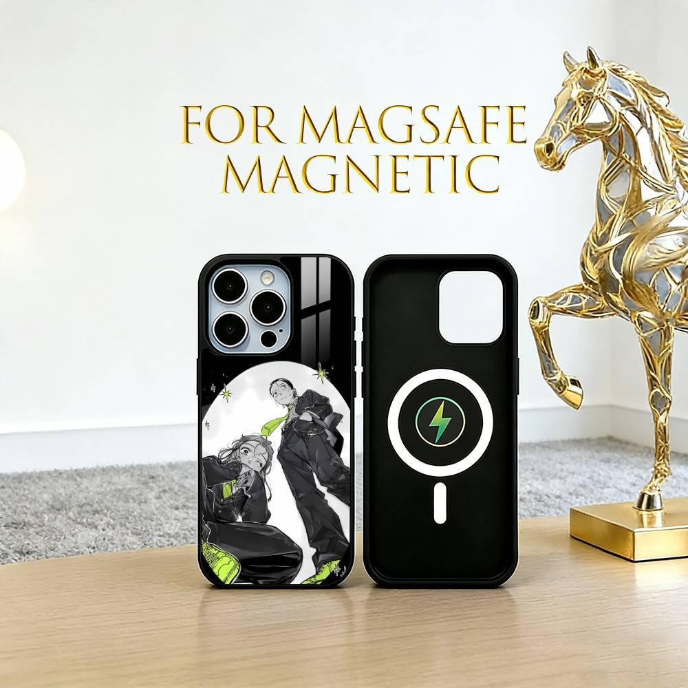 

Зеленый Юри Парень KiniOto Манга Чехол для Телефона Для iPhone17,16,15,14,13,12,11 Plus,Pro Магнитный Для Magsafe Беспроводной Зарядки iPhone12Pro