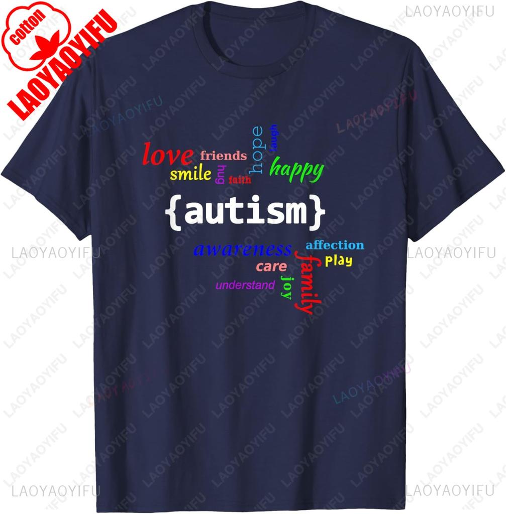 Autism Autism Awareness for Men Women TShirt Print Man Summer Cotton Casual Breathable Street Fashion New Arrival Tee Tops
