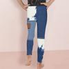 Girls Full Length Fitted Stretch Waist Printed Blue White Yoga Leggings