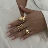 DIEZI One Set Beach Style Hip Hop Geometric Open Rings For Women Men Girls Punk Gold Silver Color Metal Knuckle Joint Ring