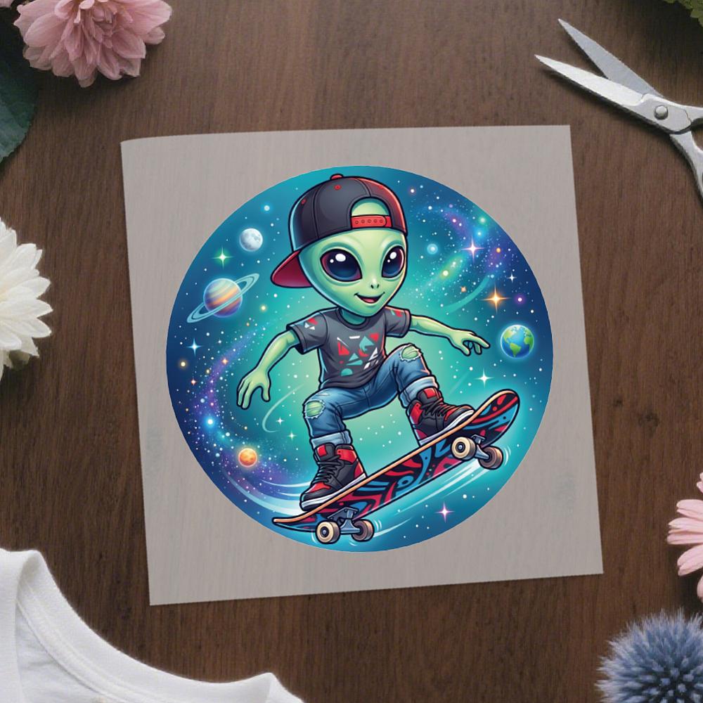 4Pcs 4 Styles Plastic Heat Transfer Film Logo Stickers Set for DIY T-Shirt Human 180~190x180mm 1pc/style