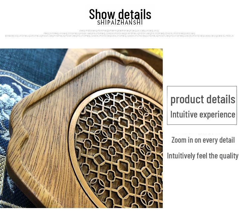 Taca do herbaty i podkładka z drewna orzechowego z pojemnikiem na wodę