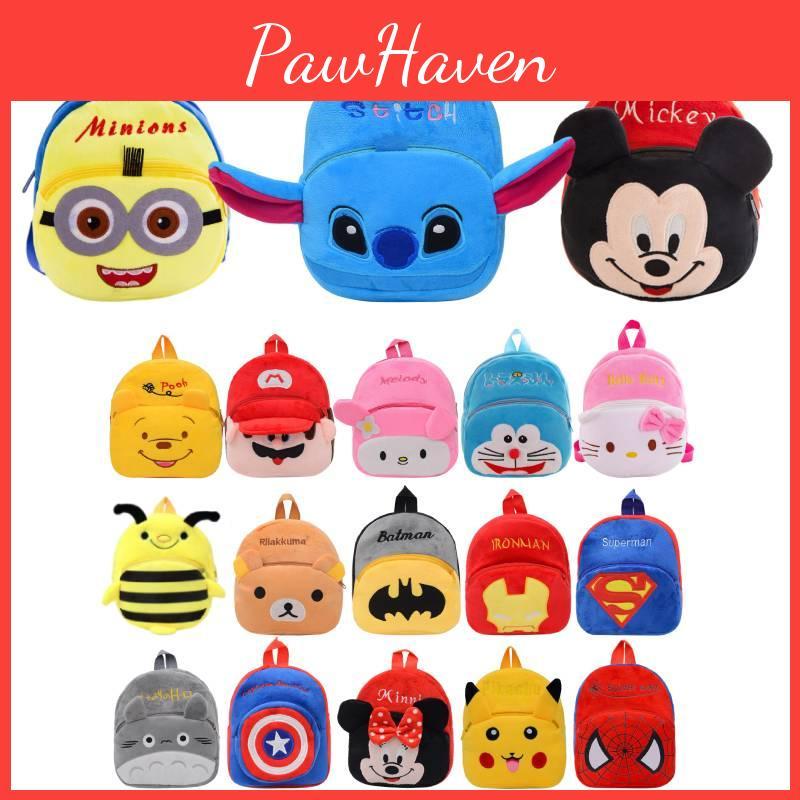 Cute Baby Children Plush Backpack Cartoon Anime Korean Version Kindergarten Early Education Shoulder Bag Anti-theft Shockproof 20*25cm