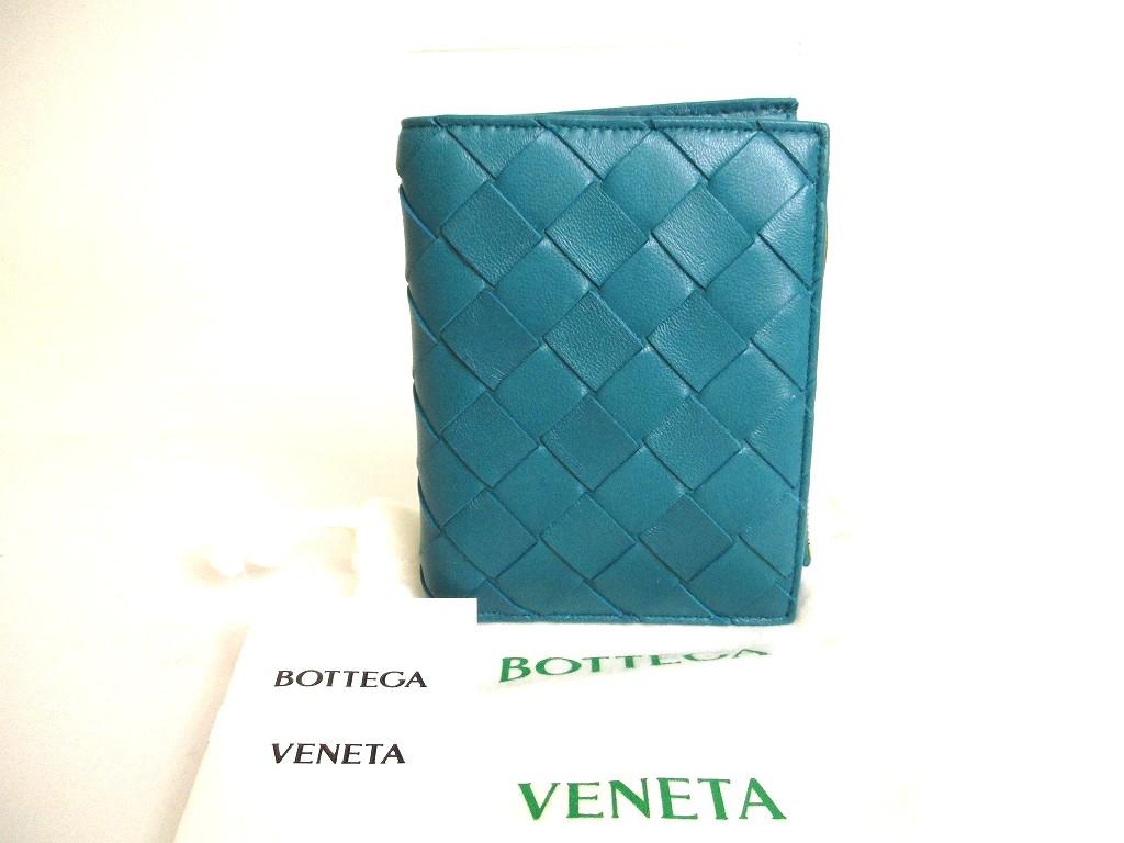 

Автентичний шкіряний гаманець BOTTEGA VENETA Intrecciato Blue green, компактний гаманець №9858, відремонтований