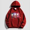 Kpop Children's Cartoon Printed Hooded Sportswear Casual Street Style Anime Idol Combination Printed Long Sleeved Girls' Top