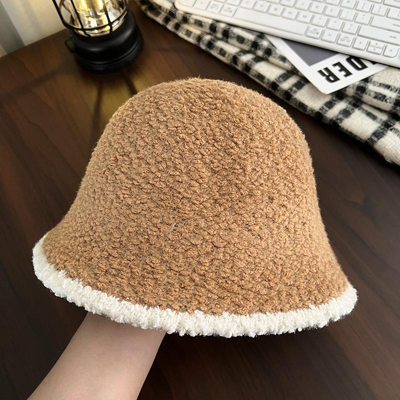 

Зимняя панама новое лицо маленькая вязаная панама шляпа-ведро большая окружность головы шляпа женская простое лицо высокое чувство M（55-59cm）